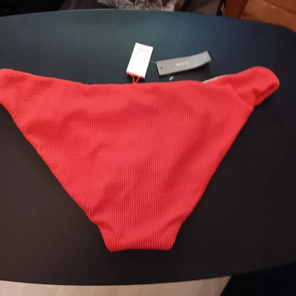 J Crew Women's Scrunchie Hipster Bikini Bottom Vivid Flame XXL NWT